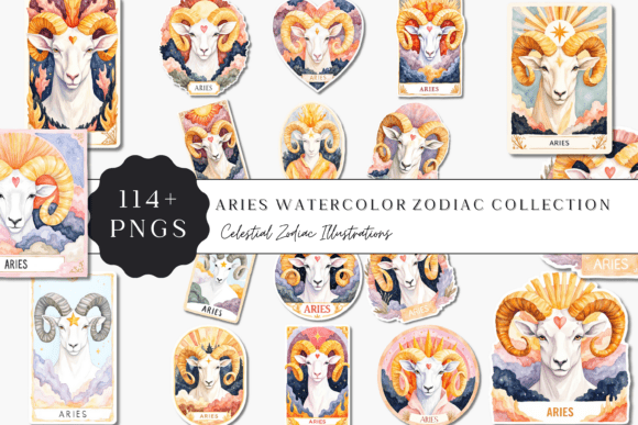 Download Aries Watercolor Zodiac Collection - Watercolor Collection