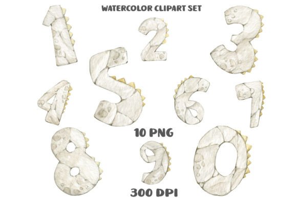 Download Stone Numbers, Watercolor Clipart, PNG - Watercolor Collection