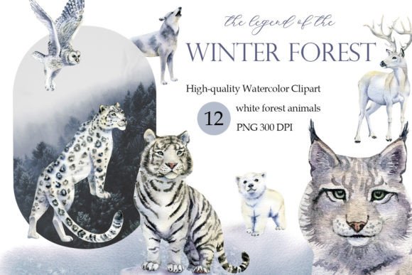 Download Watercolor White Forest Animals Png - Watercolor Collection