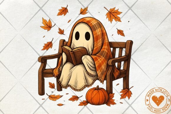 Download Watercolor Cozy Ghost Reading Clipart - Watercolor Collection