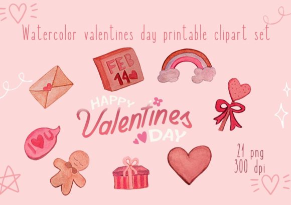 Download Watercolor Valentine's Day Clipart - Watercolor Collection