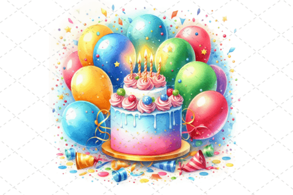 Download Watercolor Birthday Cake Clipart - Watercolor Collection