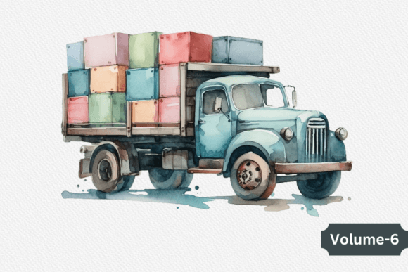 Download Watercolor Truck Clipart Volume –6 - Watercolor Collection