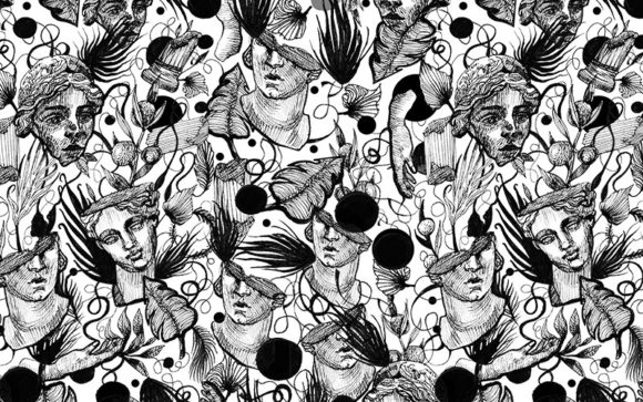 Download Modern Abstract Grecce Pattern in Ink - Pattern Collection