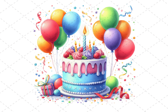 Download Watercolor Birthday Cake Clipart - Watercolor Collection