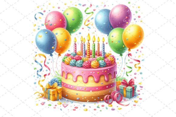 Download Watercolor Birthday Cake Clipart - Watercolor Collection