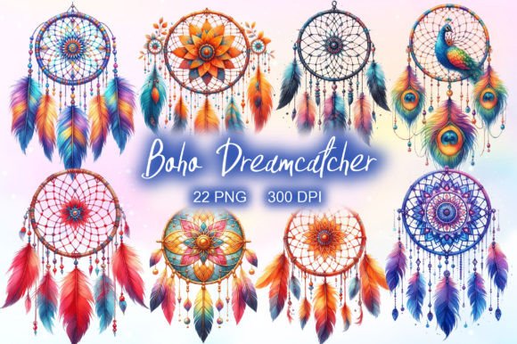 Download Watercolor Boho Dreamcatcher Clipart PNG - Watercolor Collection