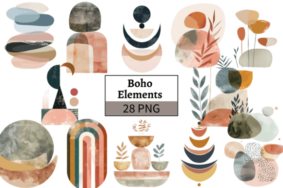 Download Watercolor Boho Elements Clipart Bundle - Watercolor Collection