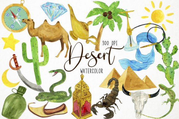 Download Watercolor Desert Clipart, Arabian - Watercolor Collection