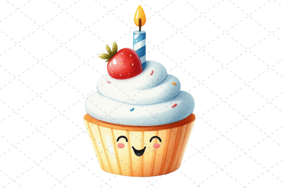 Download Birthday Cupcake Watercolor Clipart - Watercolor Collection