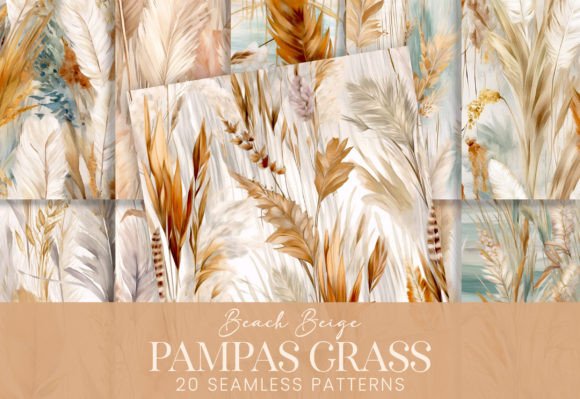 Download Pampas Grass Watercolor Beach Botanicals - Watercolor Collection