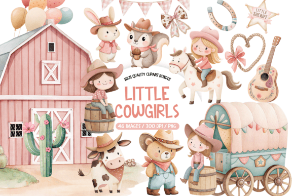 Download Little Cowgirl Watercolor Clipart - Watercolor Collection