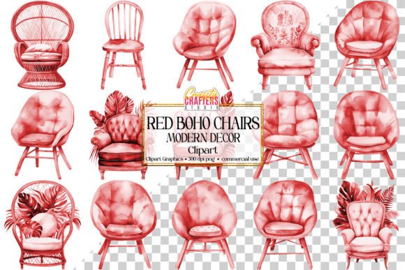 Download Red Boho Chic Chair Decor PNG Clipart - Decor Collection