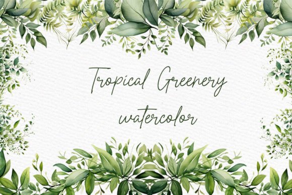 Download Watercolor Tropical Greenery Clipart - Watercolor Collection