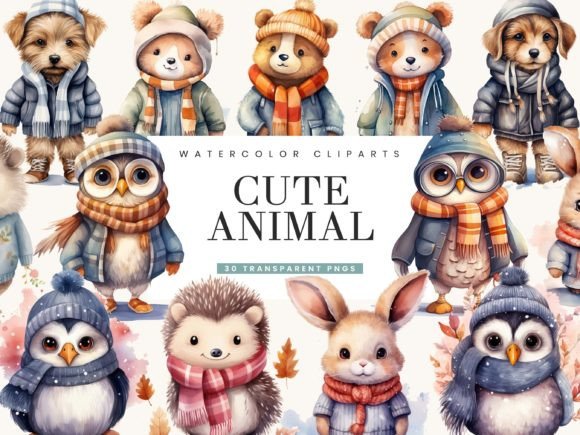 Download Watercolor Cute Animal Clipart Bundle - Watercolor Collection