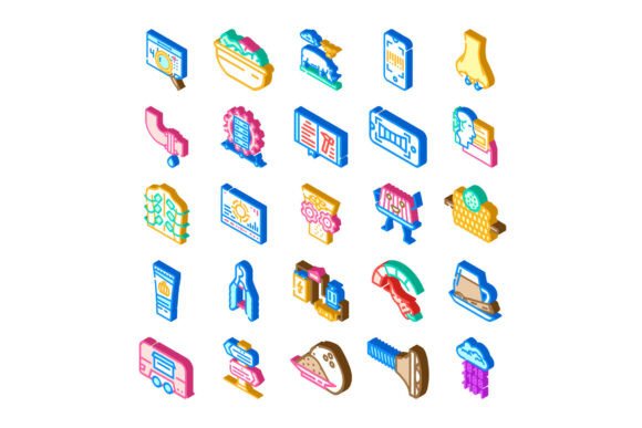 Download Isometric Abstract Icons Representing Di - Abstract icons Collection