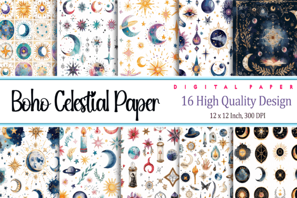 Download Boho Celestial Paper Watercolor - Watercolor Collection