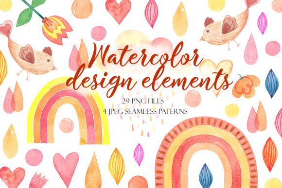 Download Watercolor Boho Elements Abstract Design - Watercolor Collection