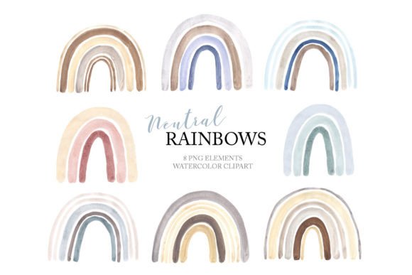 Download Watercolor Neutra Pastel Rainbow Clipart - Watercolor Collection