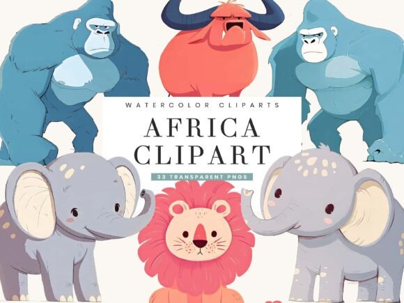 Download Watercolor Africa Animal Clipart Bundle - Watercolor Collection