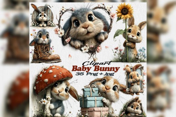 Download Whimsical Watercolor Baby Bunny Easter - Watercolor Collection