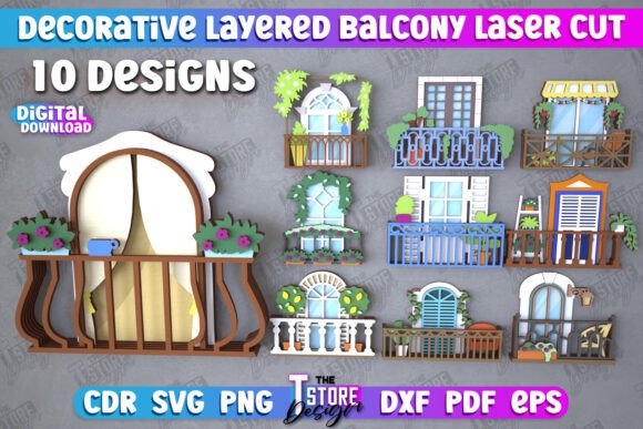 Download Decorative Layered Balcony Bundle | CNC - Decor Collection