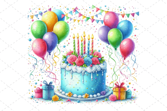 Download Watercolor Birthday Cake Clipart - Watercolor Collection