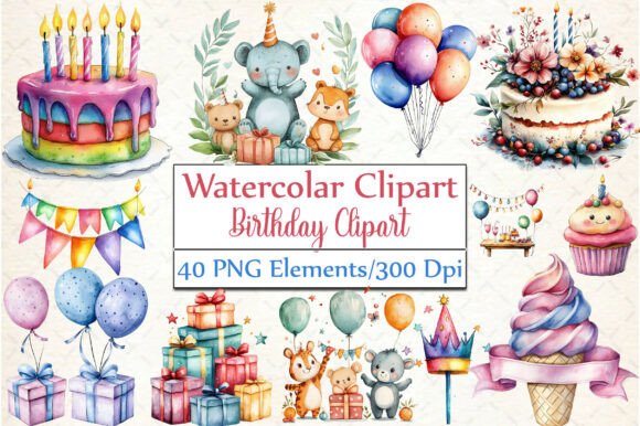 Download Watercolor Birthday Clipart - Watercolor Collection