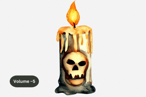 Download Halloween Candles Watercolor Clipart - Watercolor Collection