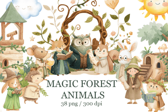 Download Magic Forest Animals Watercolor - Watercolor Collection