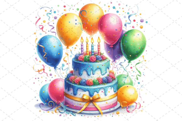 Download Watercolor Birthday Cake Clipart - Watercolor Collection