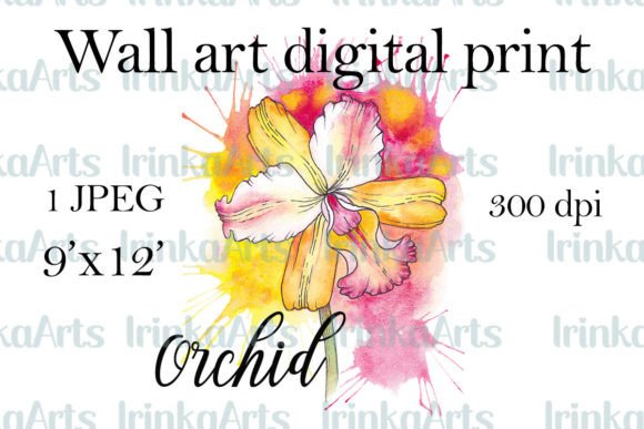Download Orchid Watercolor Wall Art Print, JPEG - Watercolor Collection