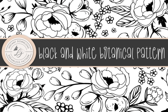 Download Black and White Seamless Floral Pattern - Pattern Collection