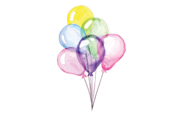 Download Bundle of Balloons in Watercolor Style - Watercolor Collection
