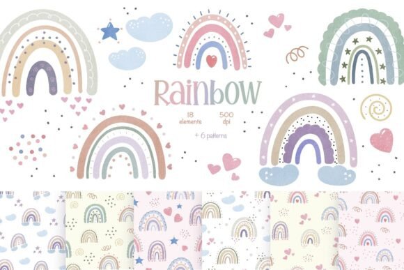 Download Watercolor Pastel Rainbow Clipart - Watercolor Collection