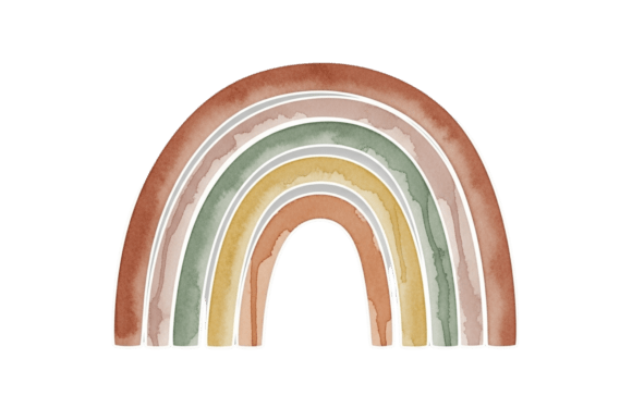 Download Watercolor Boho Earthy Tone Rainbow Art - Watercolor Collection