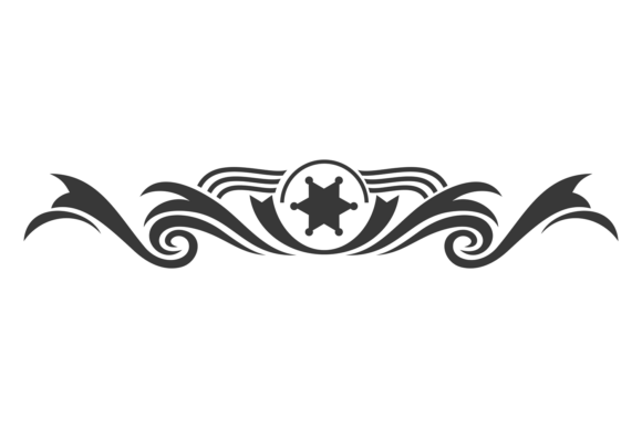 Download Decorative Header with Sheriff Star. Ret - Decor Collection