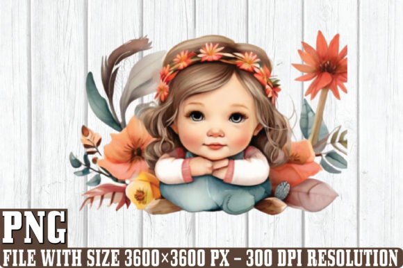 Download Girle Watercolor Boho Baby Clipart - Watercolor Collection