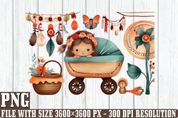 Download Watercolor Boho Baby Clipart - Watercolor Collection