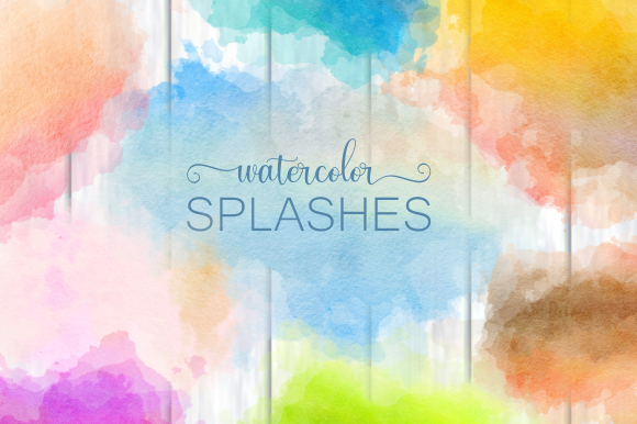 Download Watercolor Border Blot Ink Splashes - Watercolor Collection