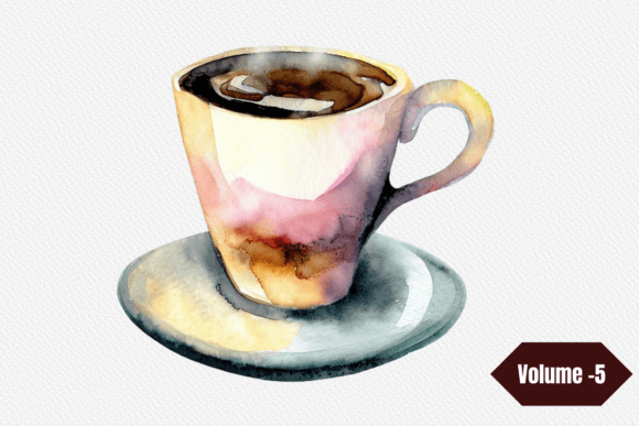 Download Watercolor Coffee Time Clipart Volume –5 - Watercolor Collection