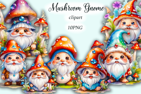 Download Watercolor Mushroom Gnome Clipart - Watercolor Collection