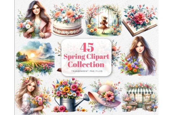 Download Watercolor Floral Spring Time Clipart - Watercolor Collection