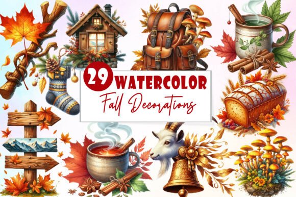 Download Watercolor Alpine Autumn Clipart - Watercolor Collection