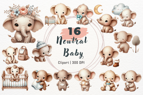 Download Watercolor Neutral Baby Clipart - Watercolor Collection