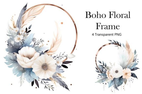 Download Watercolor Moon Clipart with Flowers - Watercolor Collection