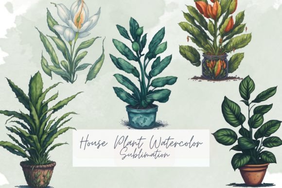 Download House Plant Watercolor Sublimation - Watercolor Collection