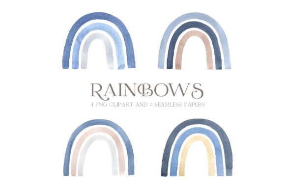 Download Watercolor Blue Baby Boy Rainbow Clipart - Watercolor Collection