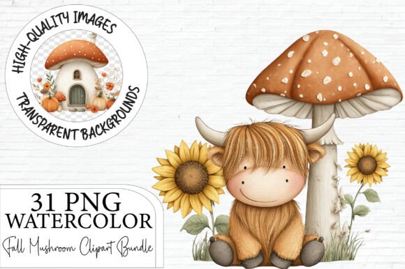 Download Watercolor Fall Mushroom Clipart Bundle - Watercolor Collection