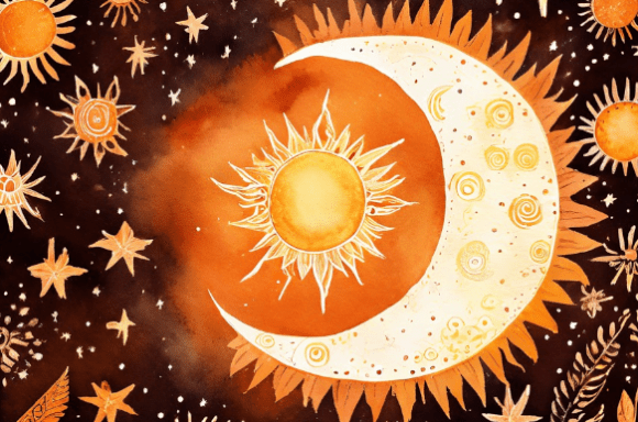 Download Boho Celestial Sun and Moon Watercolor - Watercolor Collection